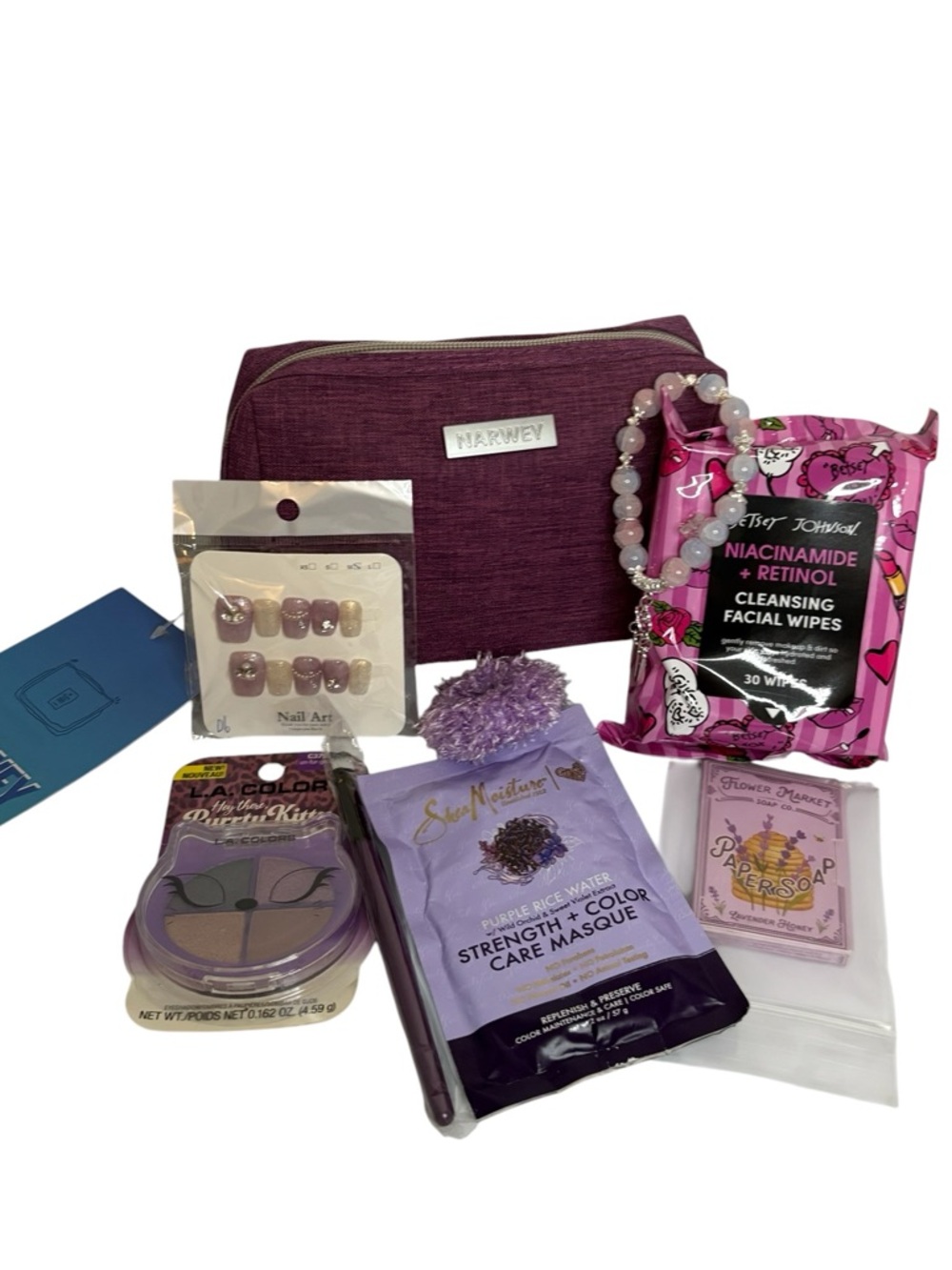 Marway Cosmetic Bag 10 piece Self-Care Gift Set with Betsey Johnson